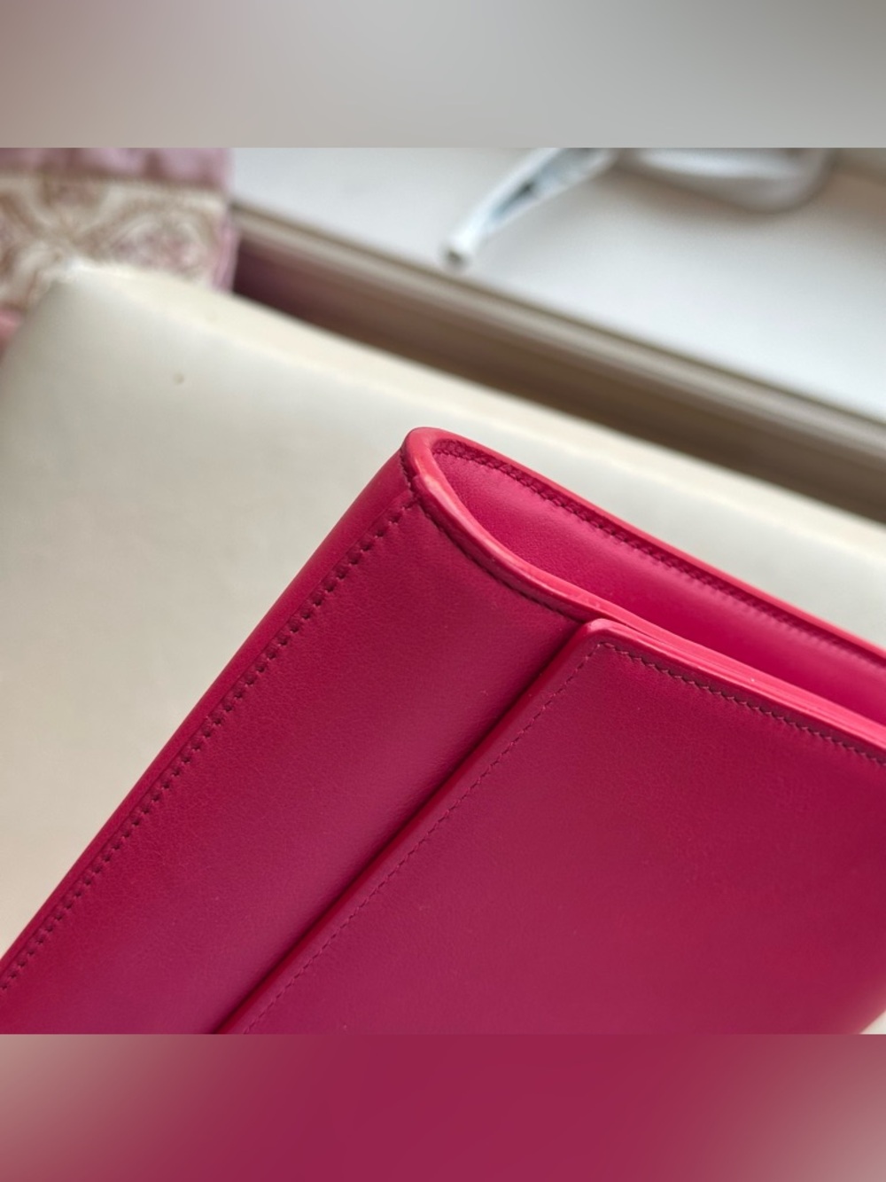 Saint Laurent Fuchsia Pink Leather Classic Y Ligne Clutch - Picture 8 of 16